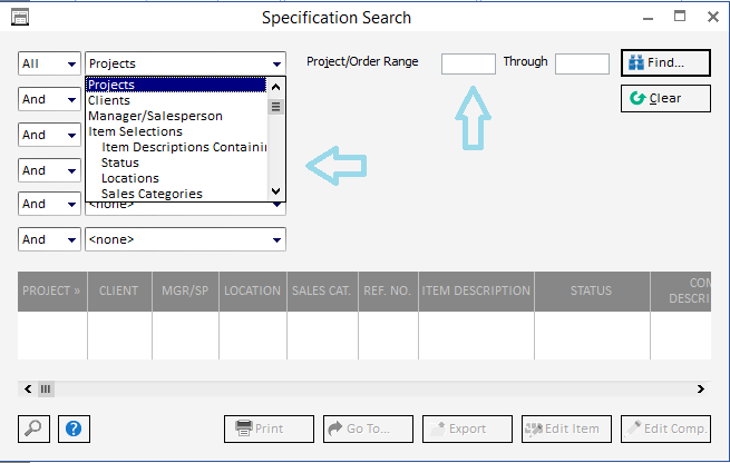 Using the Specification Search1