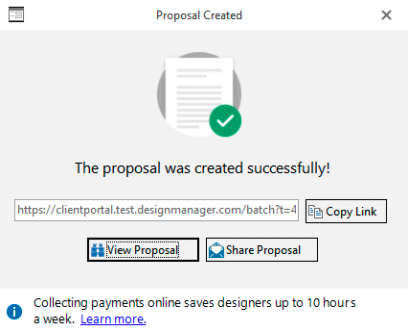 Proposal Created Successfully